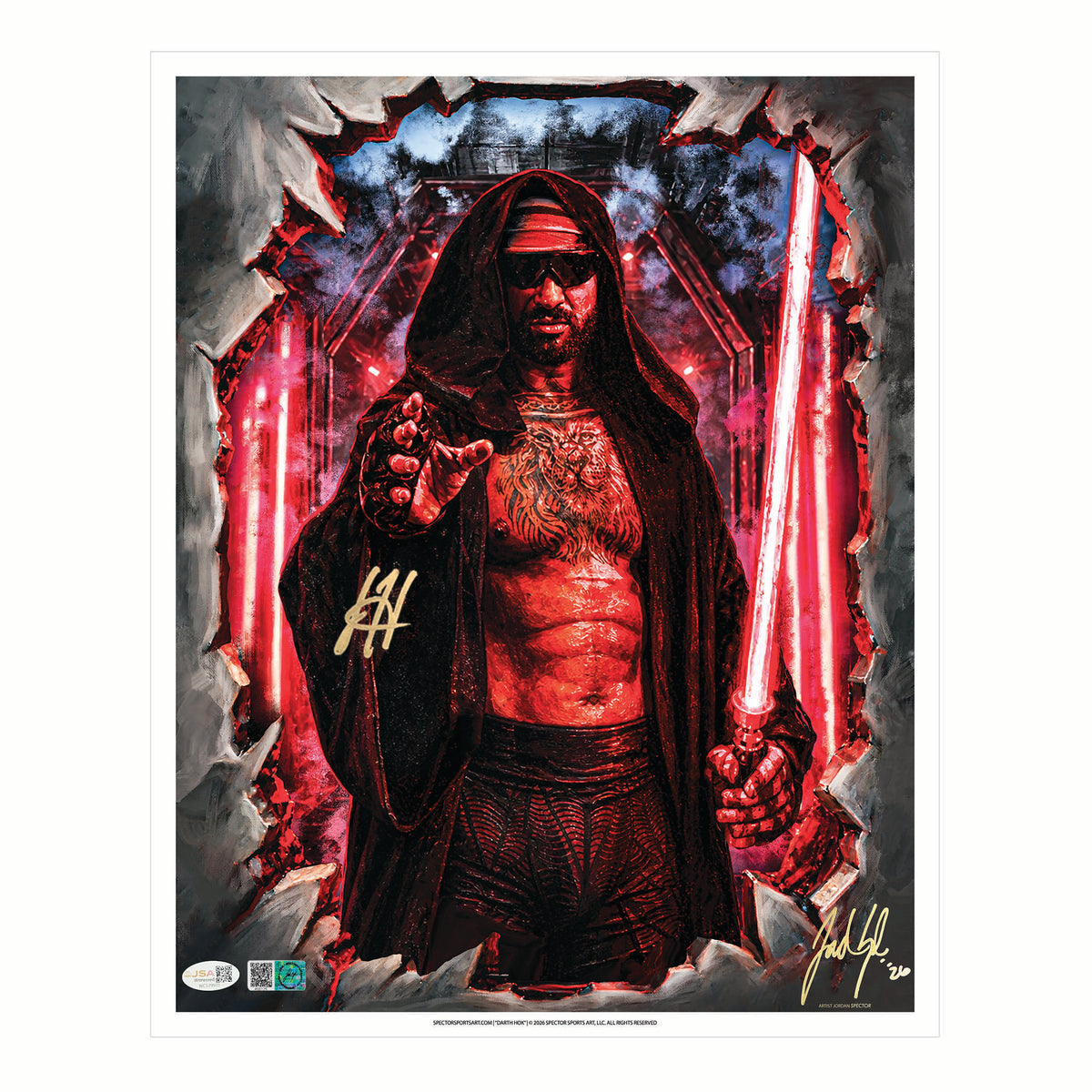 Josh Hokit "Darth Hok" Artist X Athlete Dual Autograph Art Print