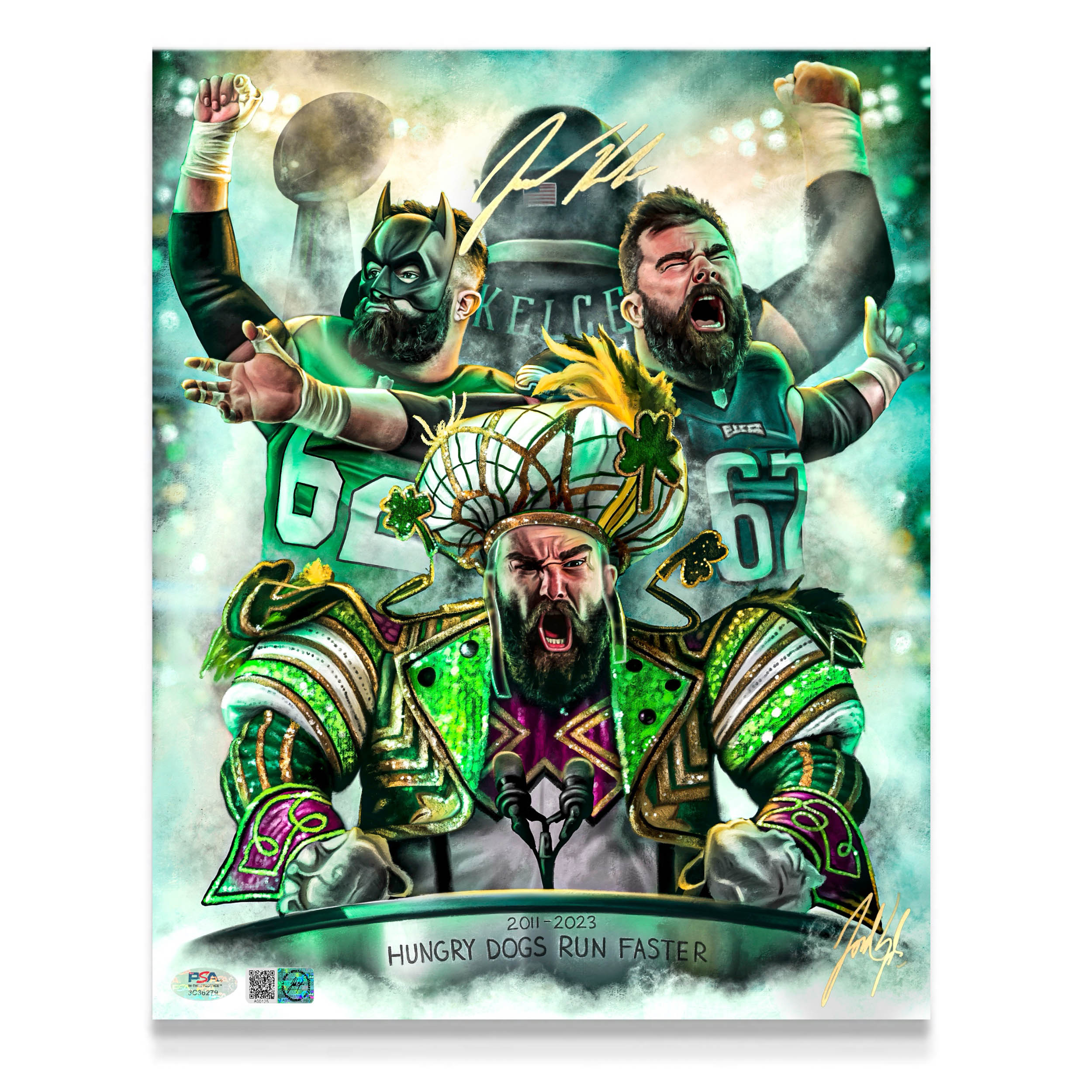 Jason Kelce "Hungry Dogs" Artist X Athlete Dual Autograph