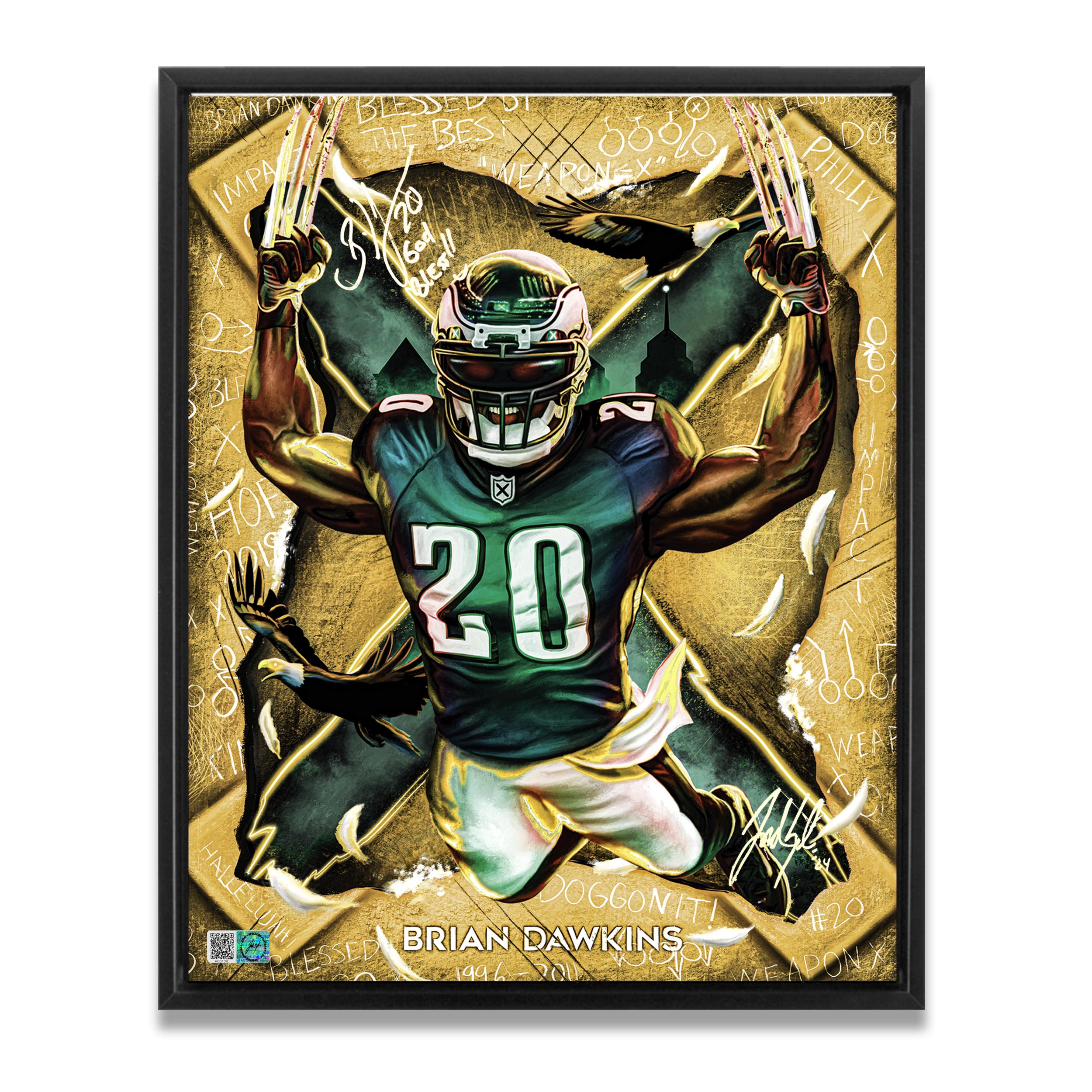 IMMORTALS™ BRIAN DAWKINS "RELENTLESS" LEGACY FINE ART EDITION – DUAL AUTOGRAPH