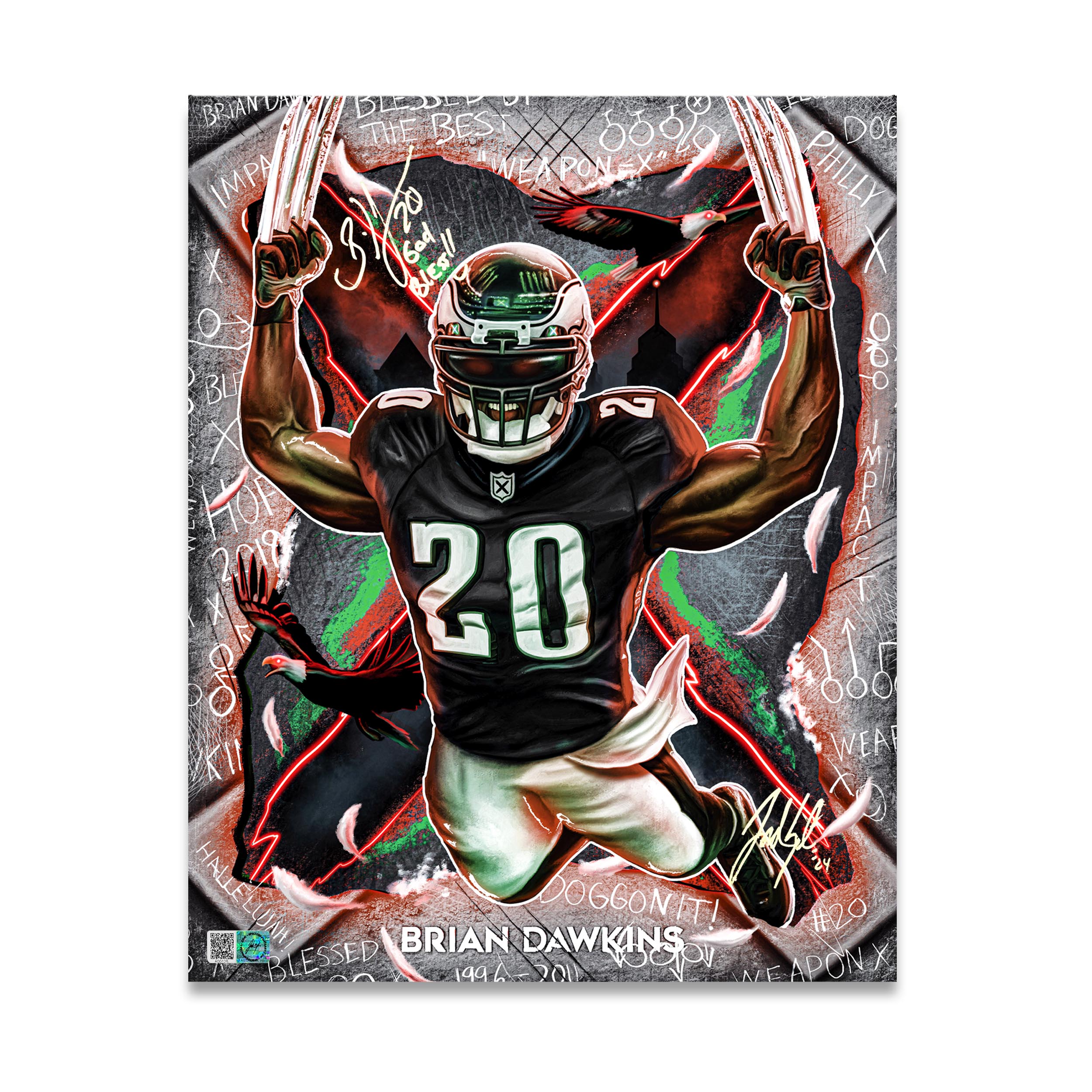 IMMORTALS™ BRIAN DAWKINS "RELENTLESS" LEGACY FINE ART EDITION – DUAL AUTOGRAPH