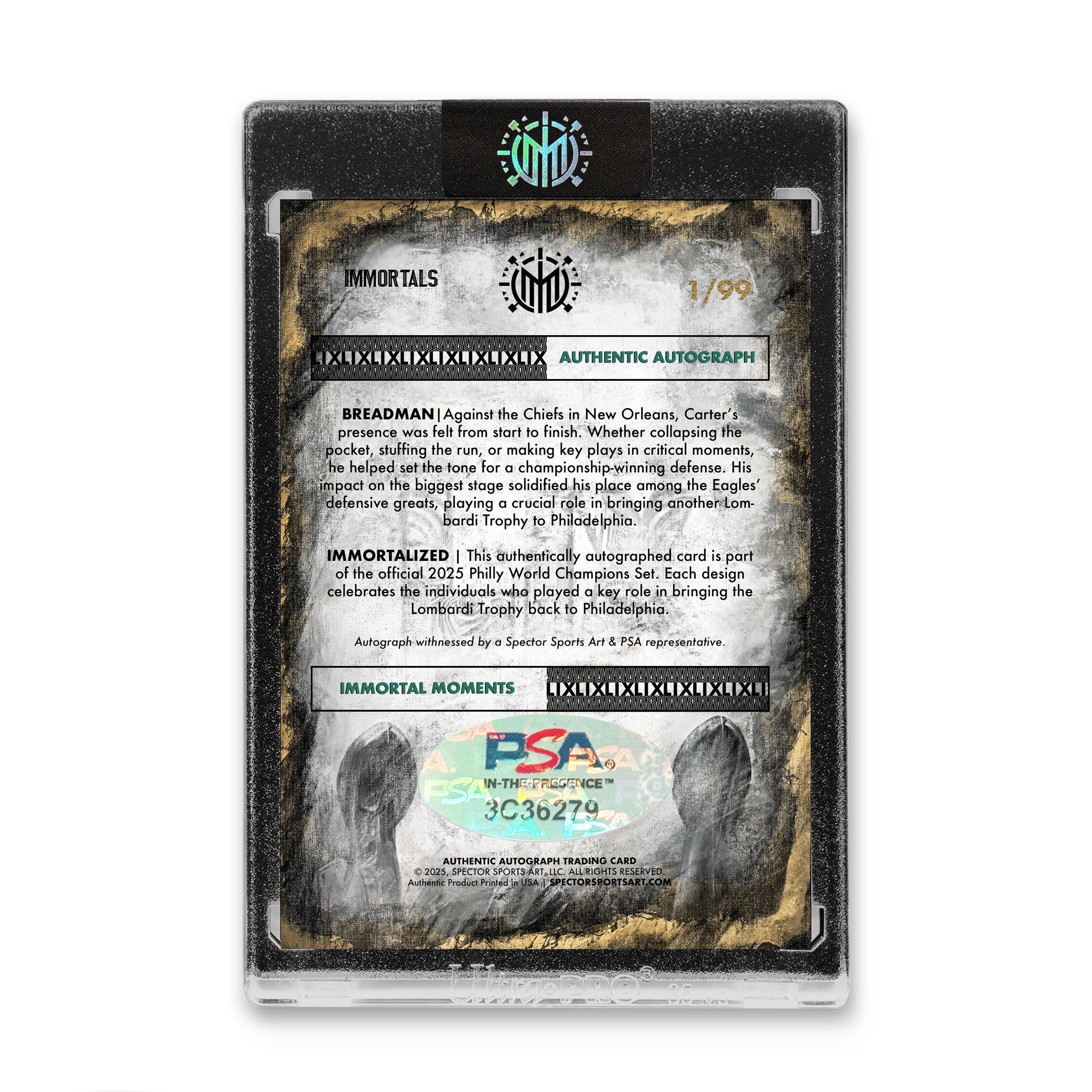 IMMORTAL MOMENTS™ JALEN CARTER "THE BREADMAN" LIX CHAMPIONS SET