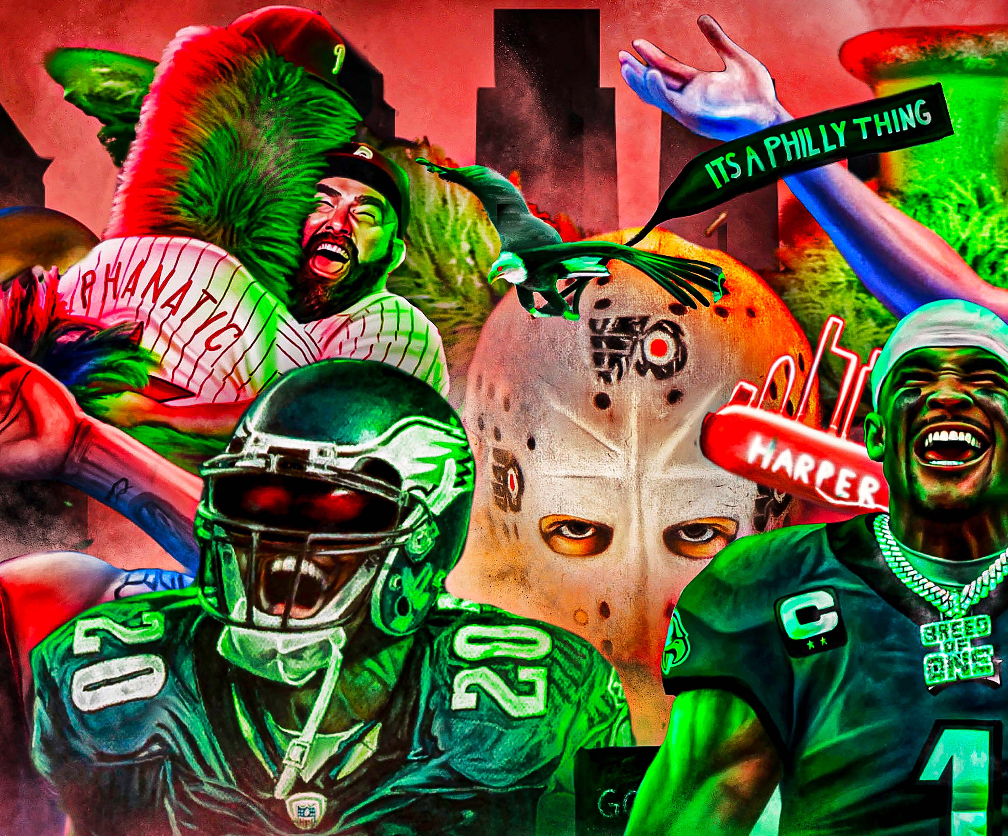 Philly Sports "Art With Energy" Banner - Spector Sports Art -