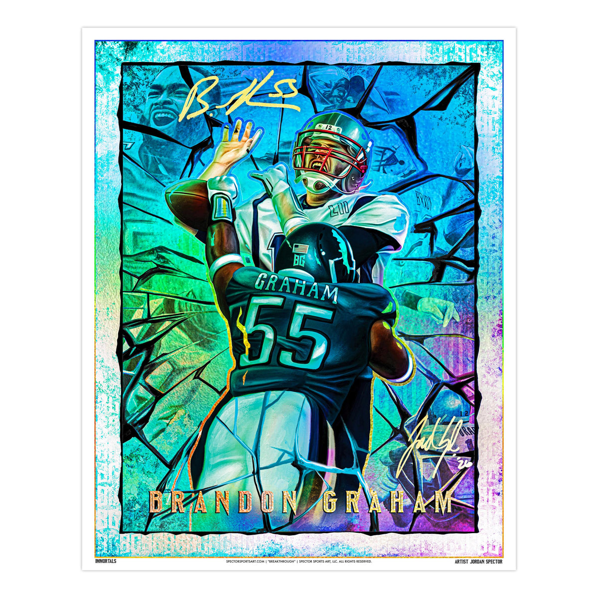 IMMORTALS™ BRANDON GRAHAM "BREAKTHROUGH" LEGACY FINE ART EDITION - ARTIST X ATHLETE DUAL AUTOGRAPH