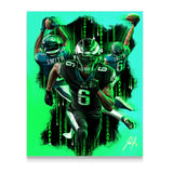 Devonta Smith “KEEP PUSHING” - Spector Sports Art - 16 X 20 Canvas / Unframed