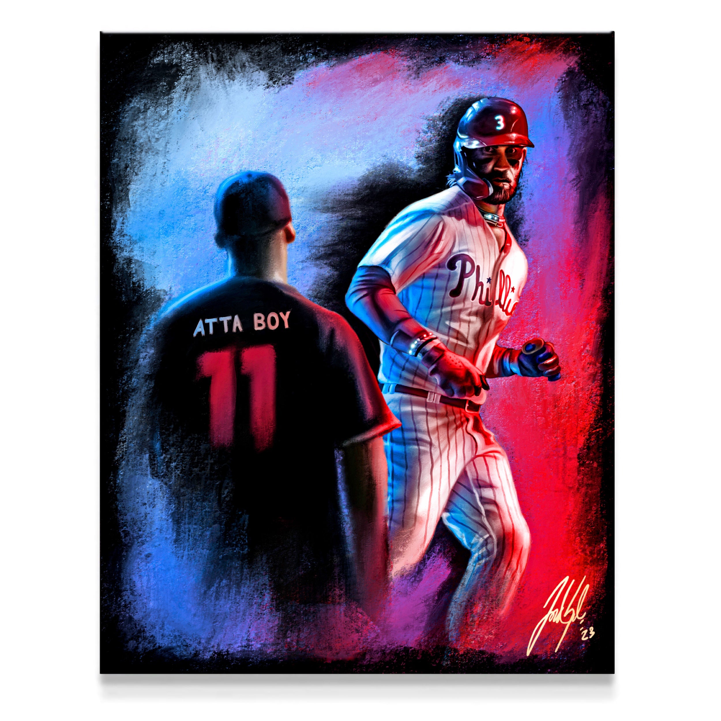 Bryce Harper "Atta Boy" - Spector Sports Art - 16 X 20 Canvas / Unframed