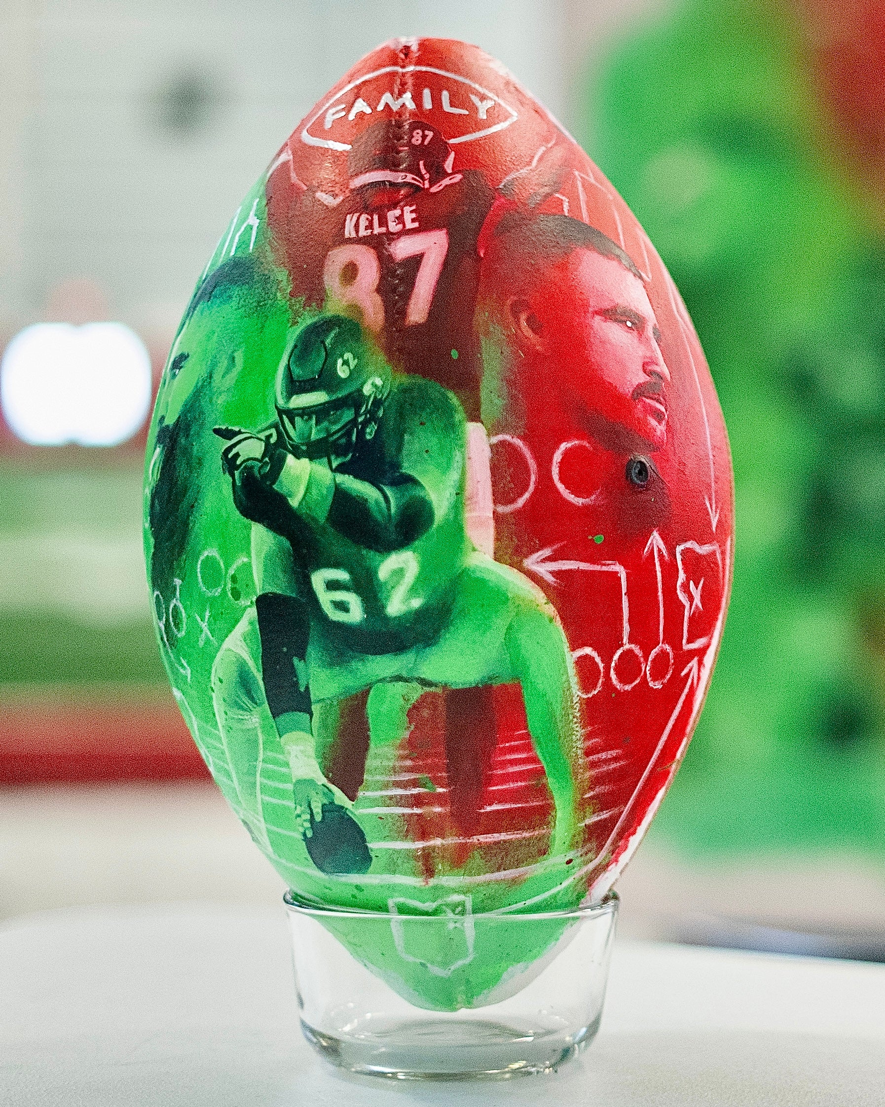 THE KELCE BROS "FAMILY FIRST" 1 OF 1 FOOTBALL - Spector Sports Art -