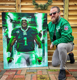 Jalen Hurts “Breed Of One” Artist X Athlete Dual Autograph - Spector Sports Art -