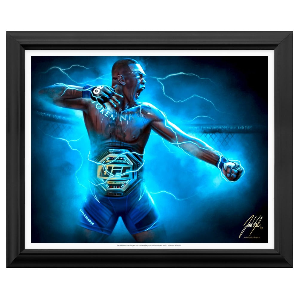 Israel Adesanya “The Last Stylebender” - Spector Sports Art - 16 X 20 Art Print / Framed