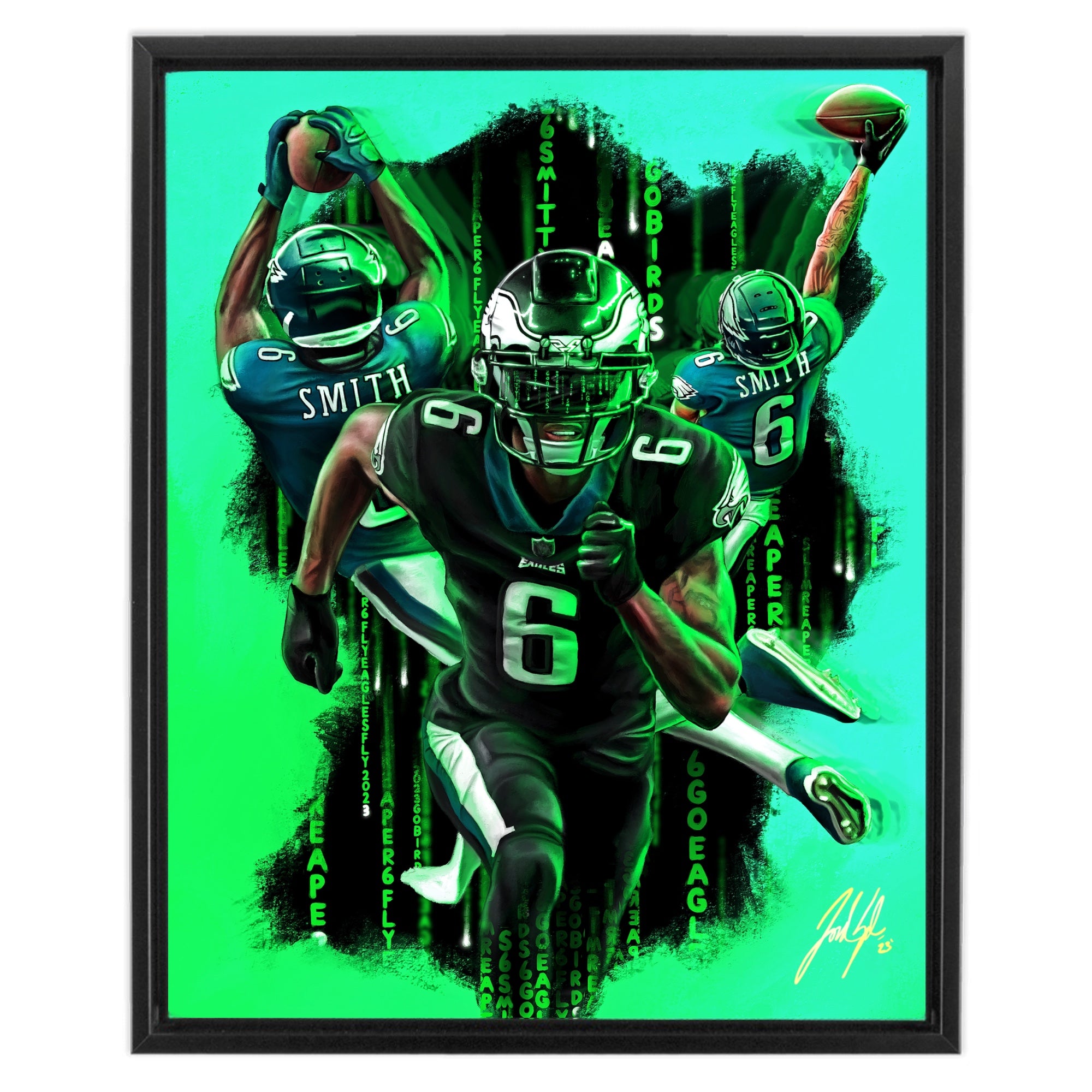 Devonta Smith “KEEP PUSHING” - Spector Sports Art - 16 X 20 Canvas / Framed