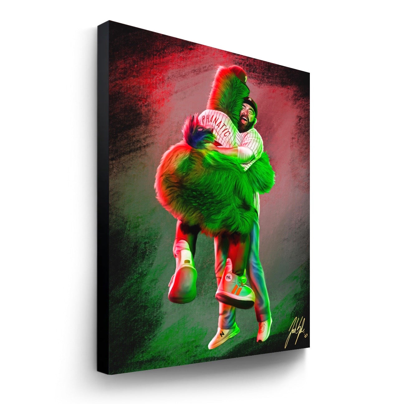 The Phillie Phanatic & Jason Kelce “Best Friends” - Spector Sports Art -