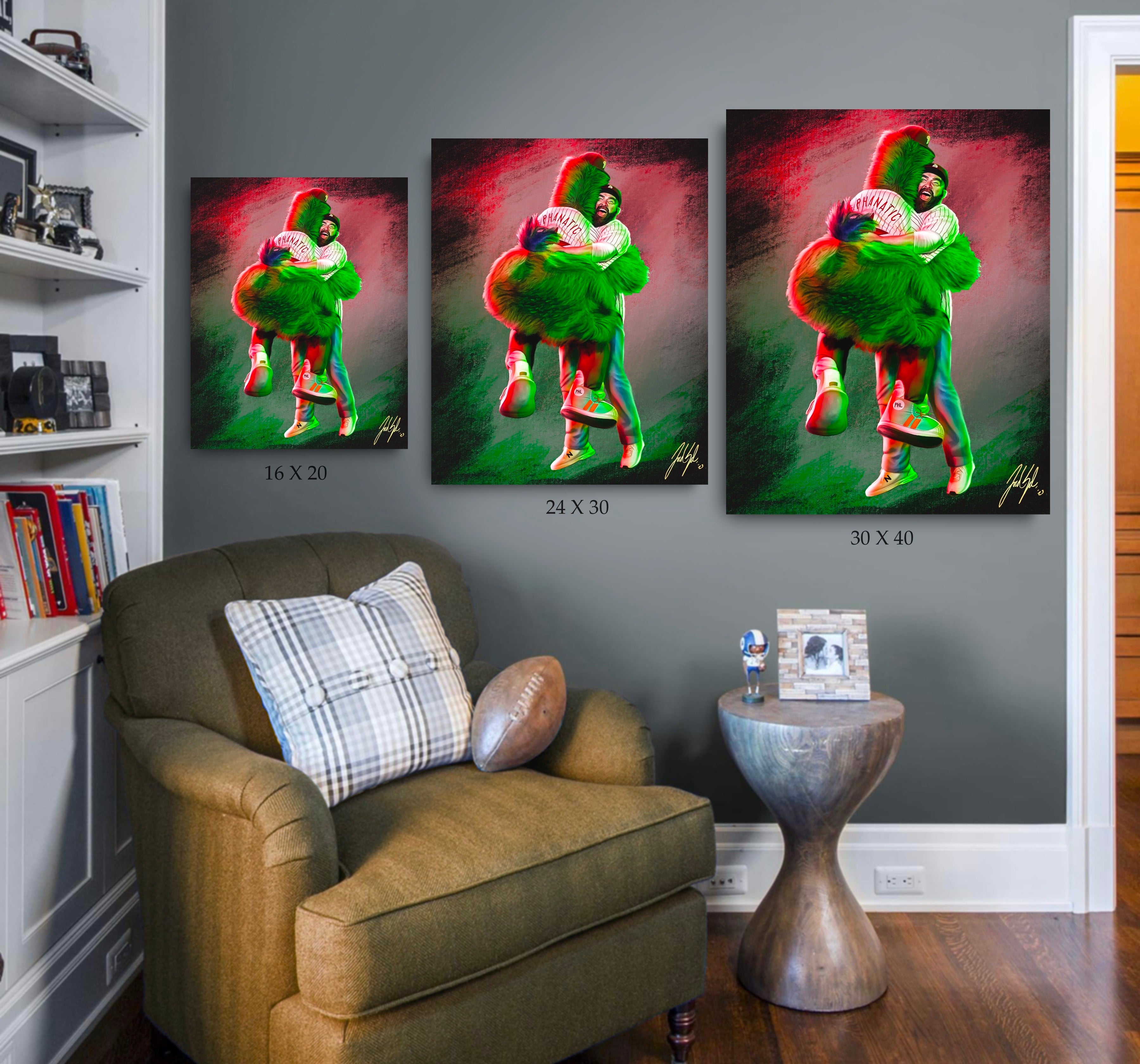 The Phillie Phanatic & Jason Kelce “Best Friends” - Spector Sports Art -
