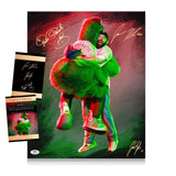 The Phillie Phanatic & Jason Kelce “Best Friends” - Spector Sports Art - 16 X 20 Canvas / Unframed / Kelce | Phanatic | Spector Autograph