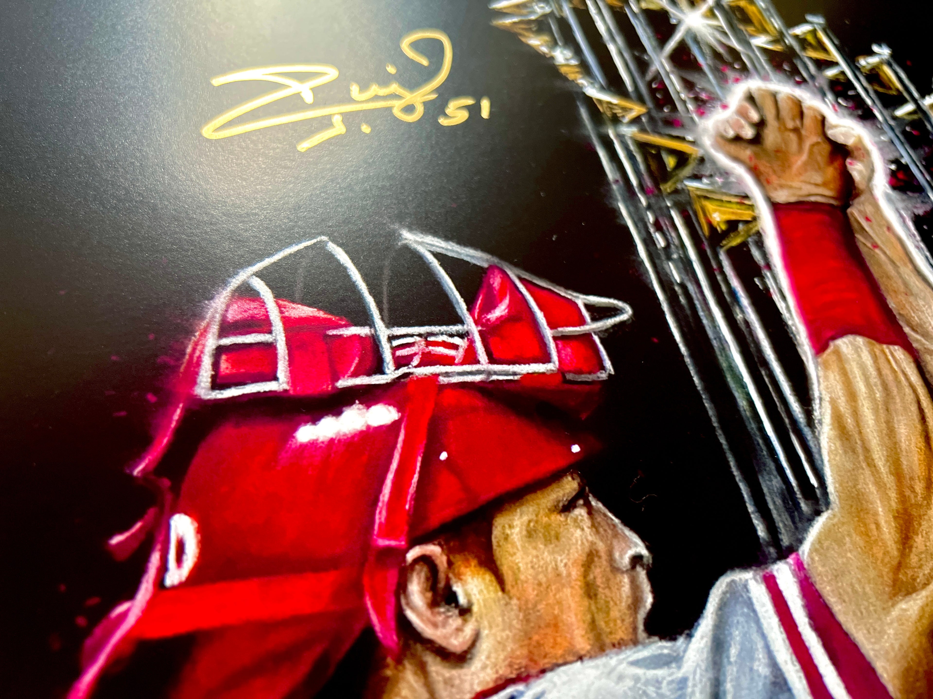 Phillies "Dynamic Duo" Brad Lidge & Carlos Ruiz Dual Autograph - Spector Sports Art -