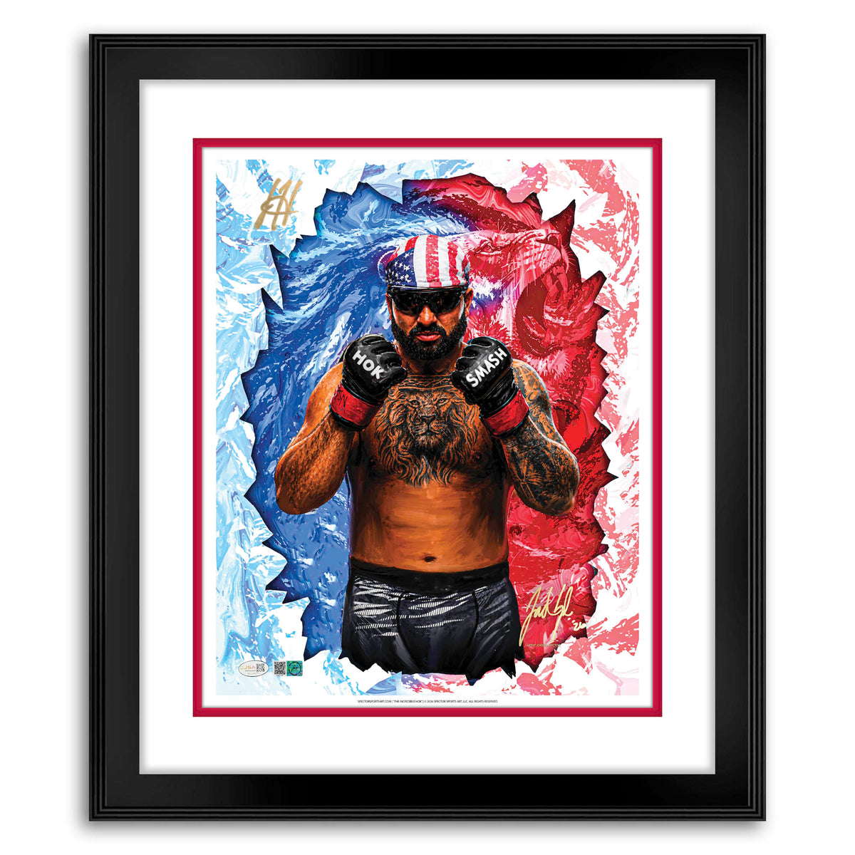 Josh Hokit "The Incredible Hok" Artist X Athlete Dual Autograph Art Print