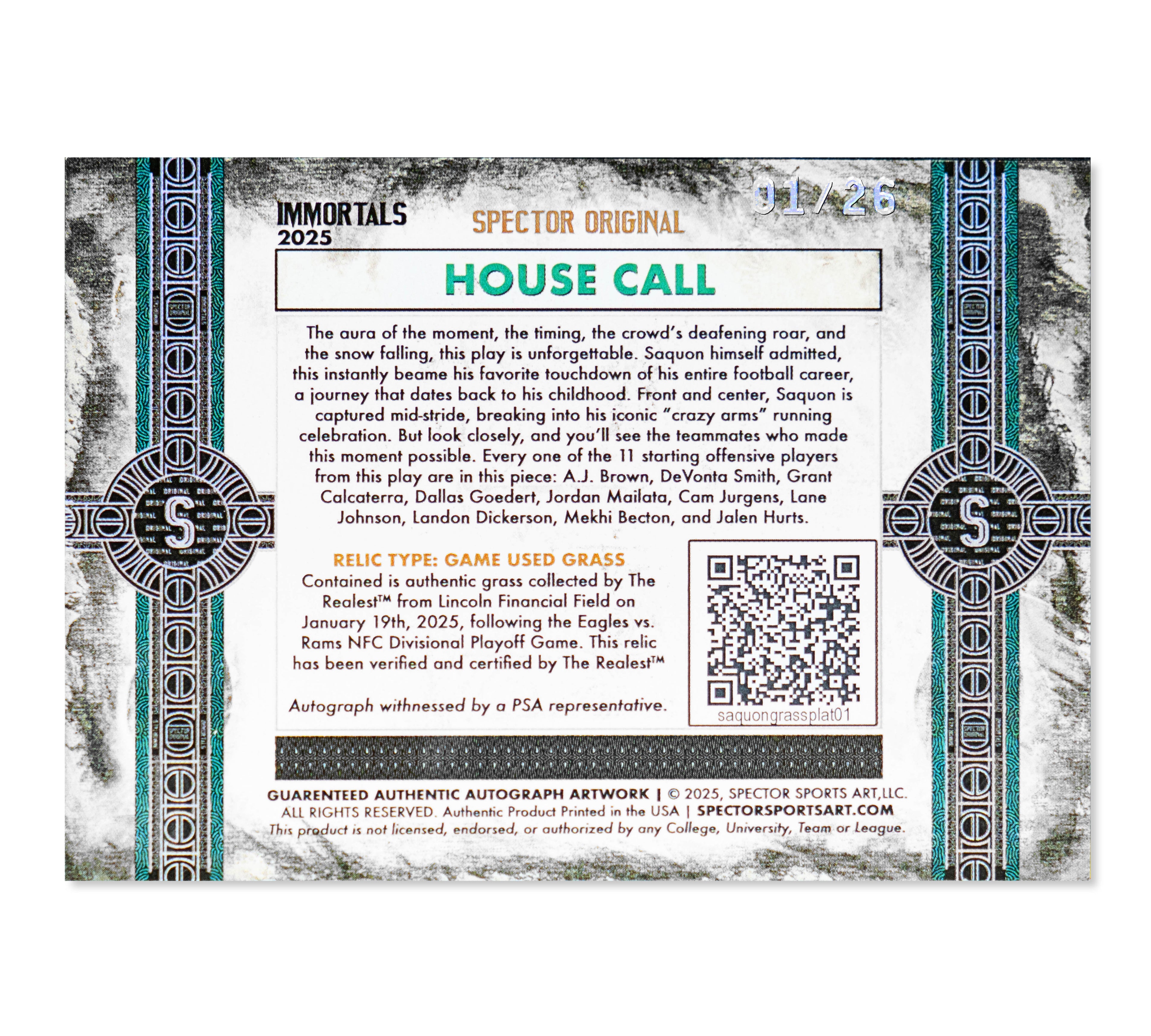 SAQUON "HOUSE CALL" SPECTOR ORIGINAL™ RELIC COLLECTIBLE