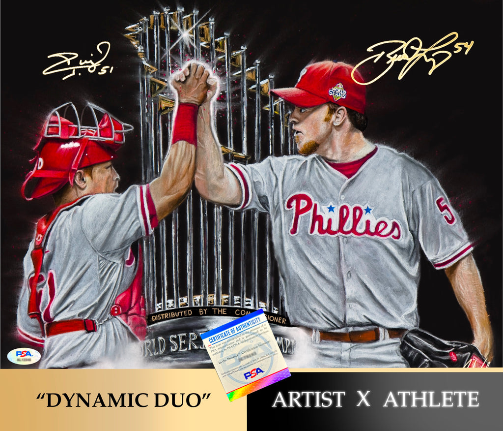 Brad Lidge & Carlos Ruiz Philadelphia Phillies World Series