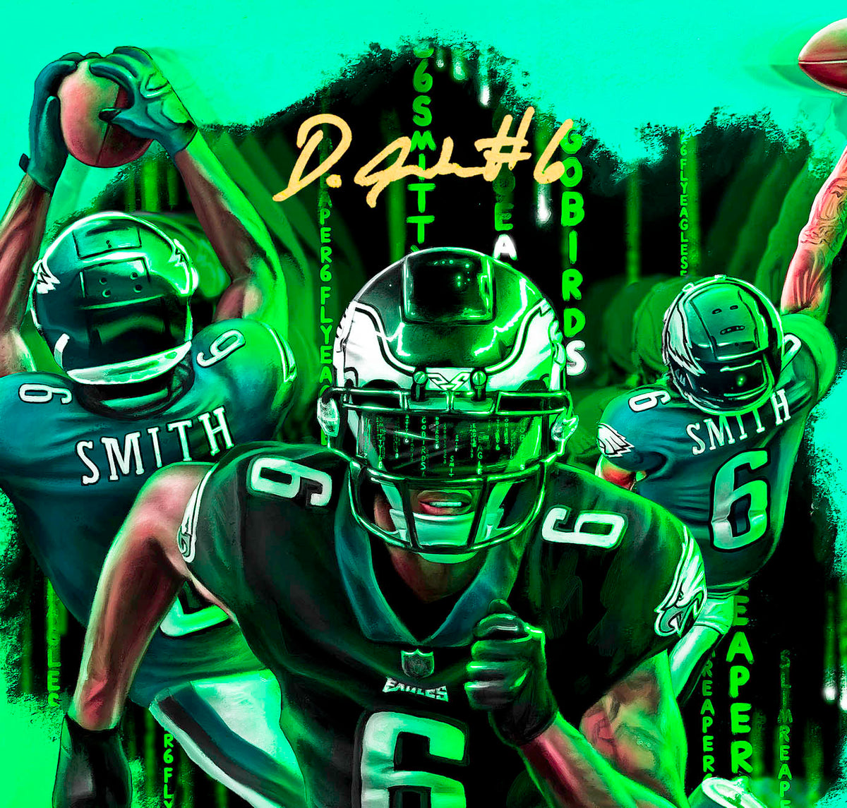 Devonta Smith "KEEP PUSHING" Artist X Athlete Dual Autograph | Pre-Sale Opportunity