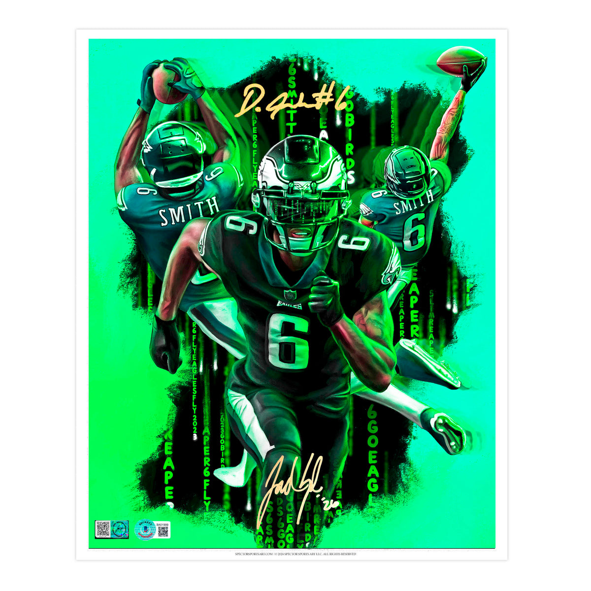 Devonta Smith "KEEP PUSHING" Artist X Athlete Dual Autograph | Pre-Sale Opportunity
