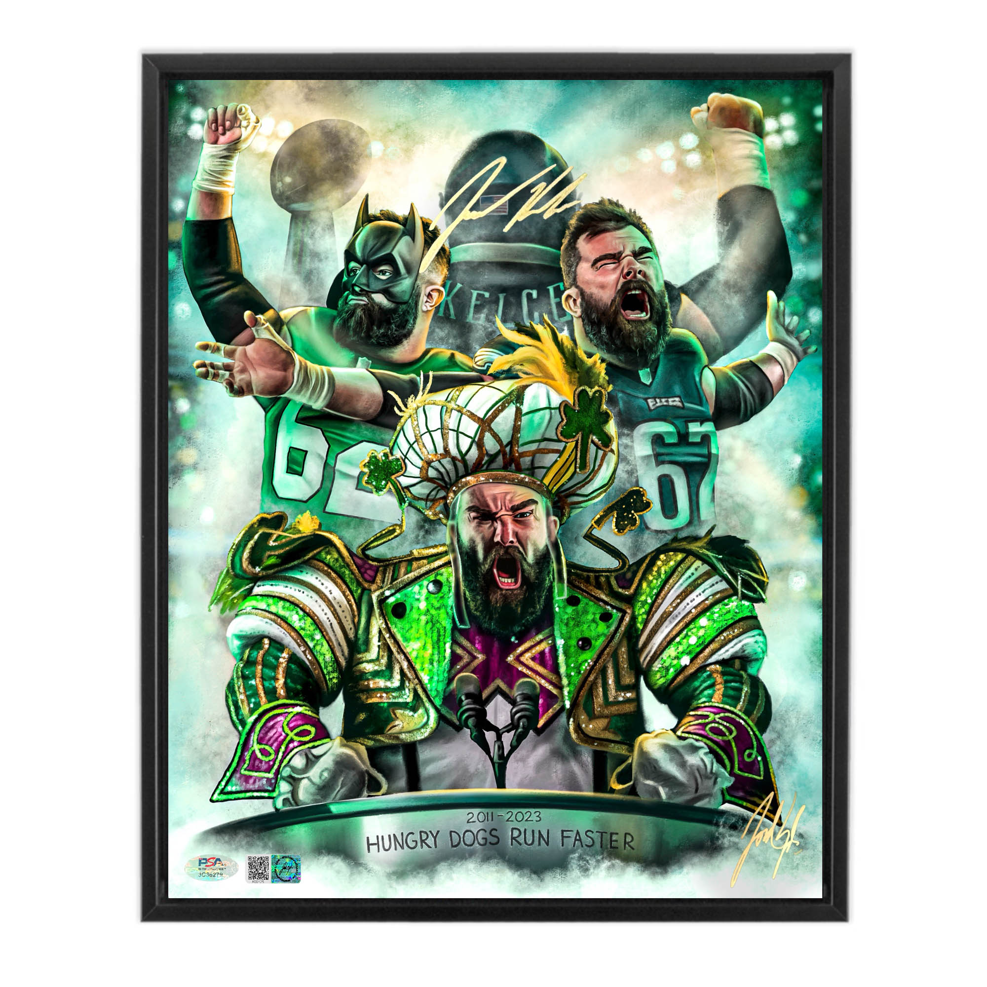 Jason Kelce "Hungry Dogs" Artist X Athlete Dual Autograph