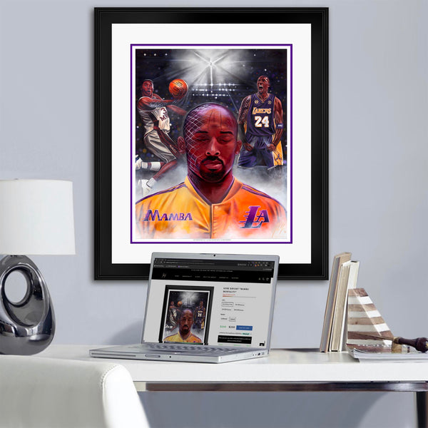 Kobe Bryant “Mamba Mentality” - Spector Sports Art - 16 X 20 Art Print / Framed