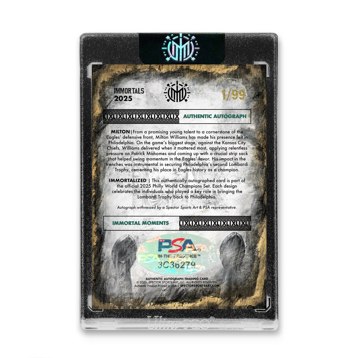 IMMORTAL MOMENTS™ MILTON WILLIAMS "STRIP SACK" LIX CHAMPIONS SET