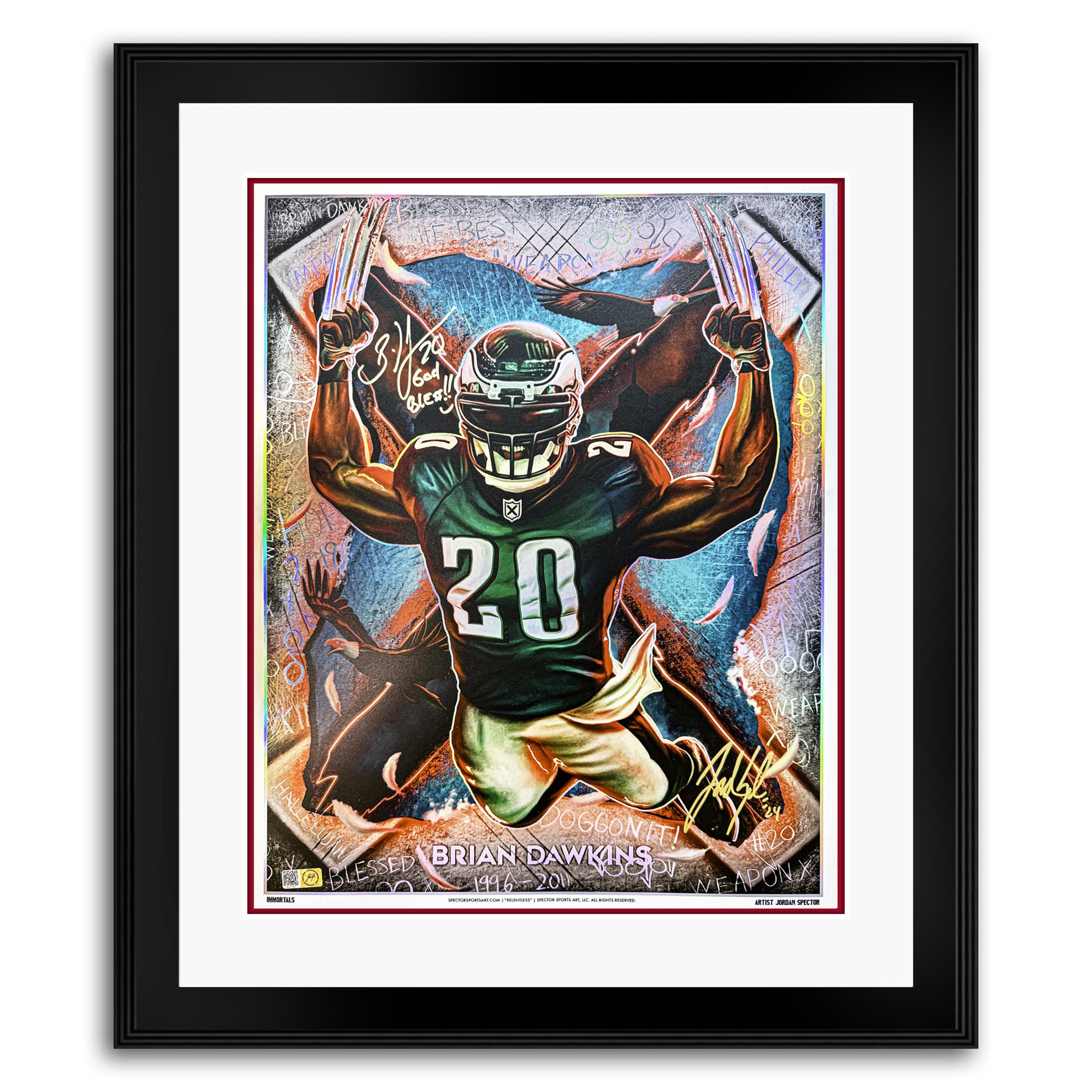 IMMORTALS™ BRIAN DAWKINS "RELENTLESS" LEGACY FINE ART EDITION – DUAL AUTOGRAPH