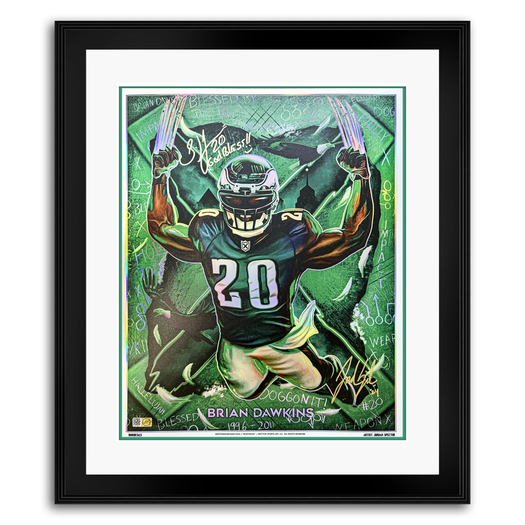 IMMORTALS™ BRIAN DAWKINS "RELENTLESS" LEGACY FINE ART EDITION – DUAL AUTOGRAPH