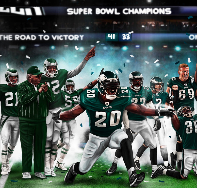 Eagles Legacy “On The Road To Victory” Life Size | The "52" Editions - Spector Sports Art -