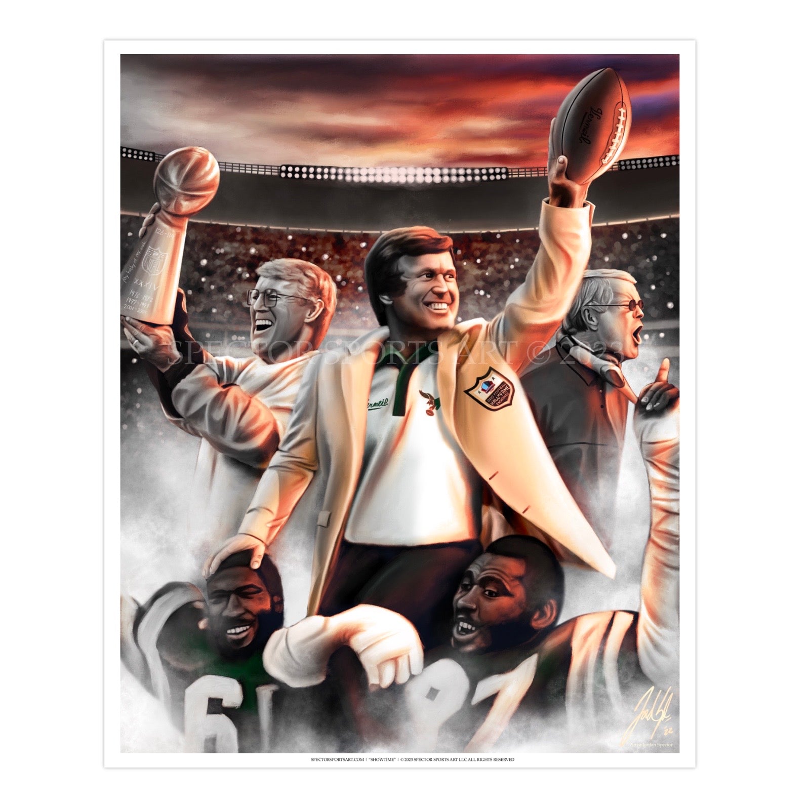 Dick Vermeil “The Players Coach” - Spector Sports Art - 16 X 20 Art Print / Unframed