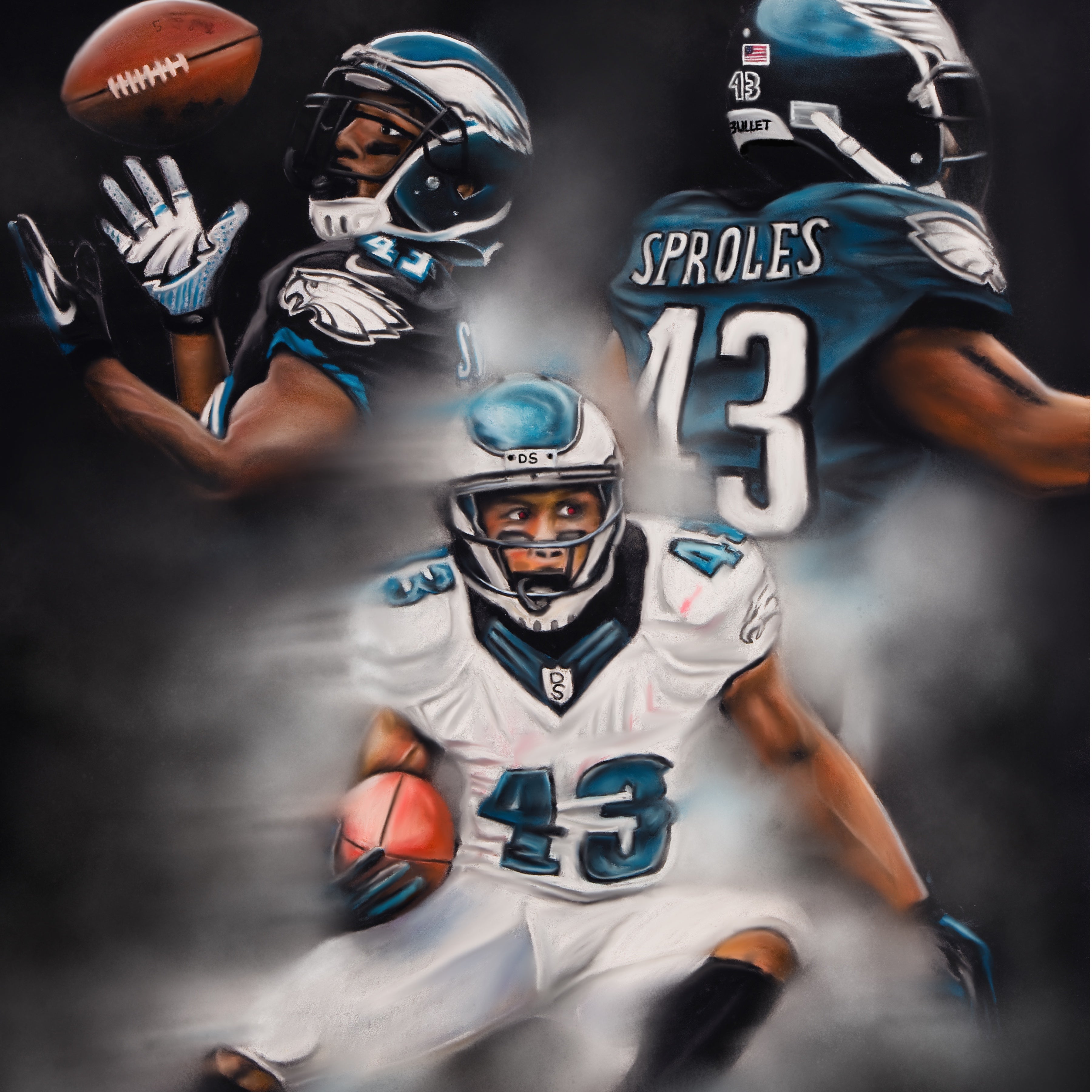 Darren Sproles "The Bullet" - Spector Sports Art -