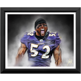 Ray Lewis "Gridiron Legend" - Spector Sports Art - 16 X 20 Art Print / Framed