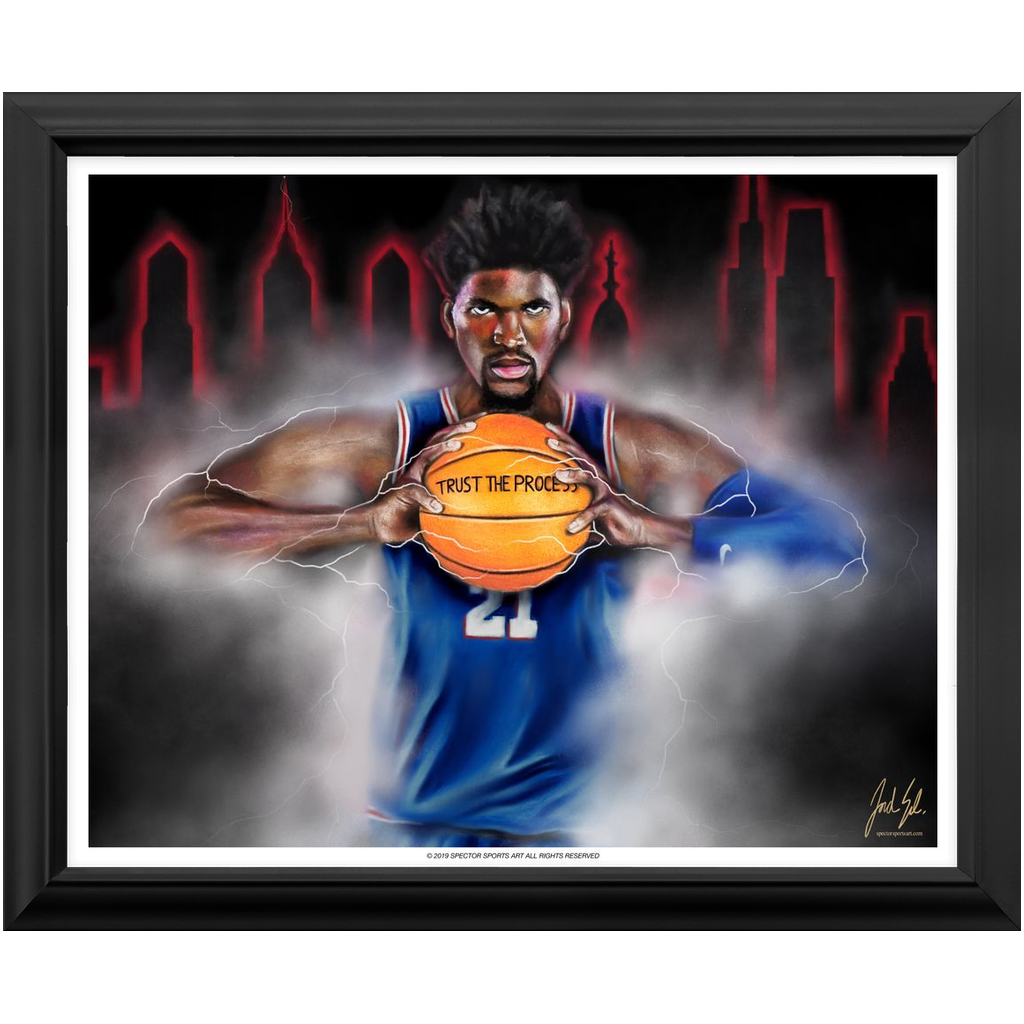 Joel Embiid "The Process" - Spector Sports Art - 16 X 20 Art Print / Framed