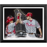 Philadelphia Phillies "Dynamic Duo" - Spector Sports Art - 16 X 20 Art Print / Framed