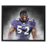 Ray Lewis "Gridiron Legend" - Spector Sports Art - 16 X 20 Canvas / Framed