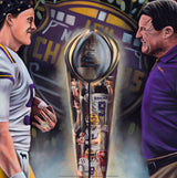 Joe Burrow and Coach O “Perfection” - Spector Sports Art -