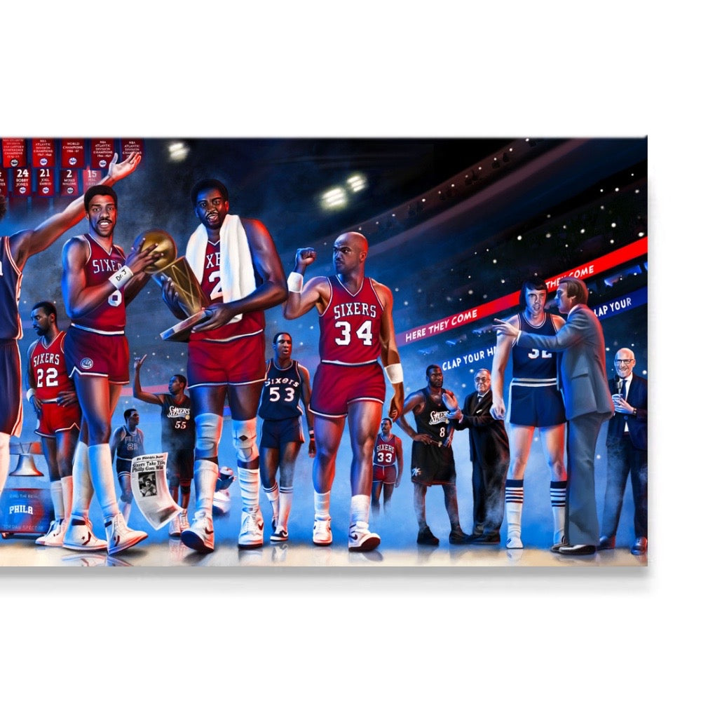 Sixers Legacy "Here They Come" - Spector Sports Art -
