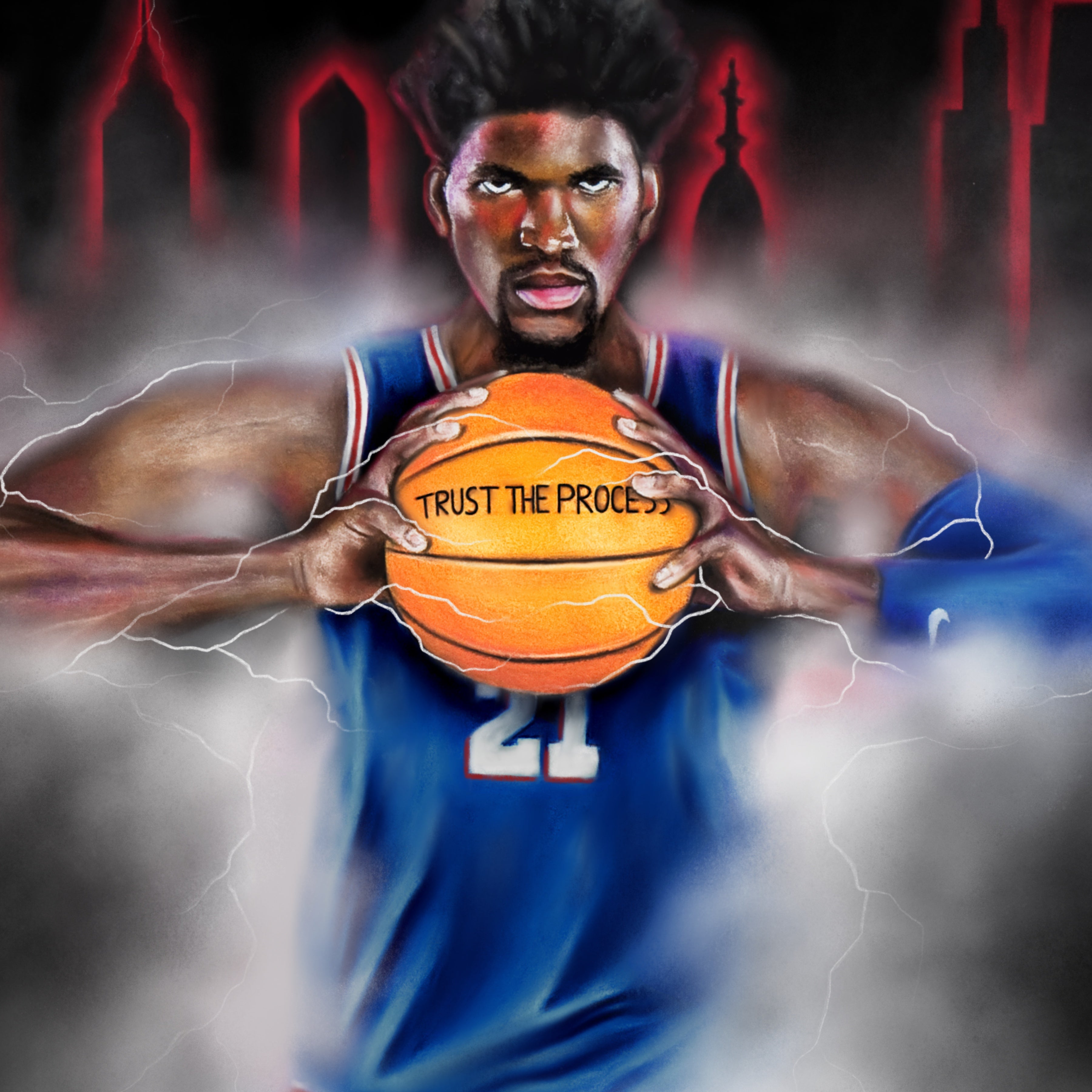 Joel Embiid "The Process" - Spector Sports Art -