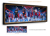 Sixers Legacy "Here They Come" - Spector Sports Art - 18 X 54 Legacy Canvas | Limited Edition / Legacy Frame | Black and Gold