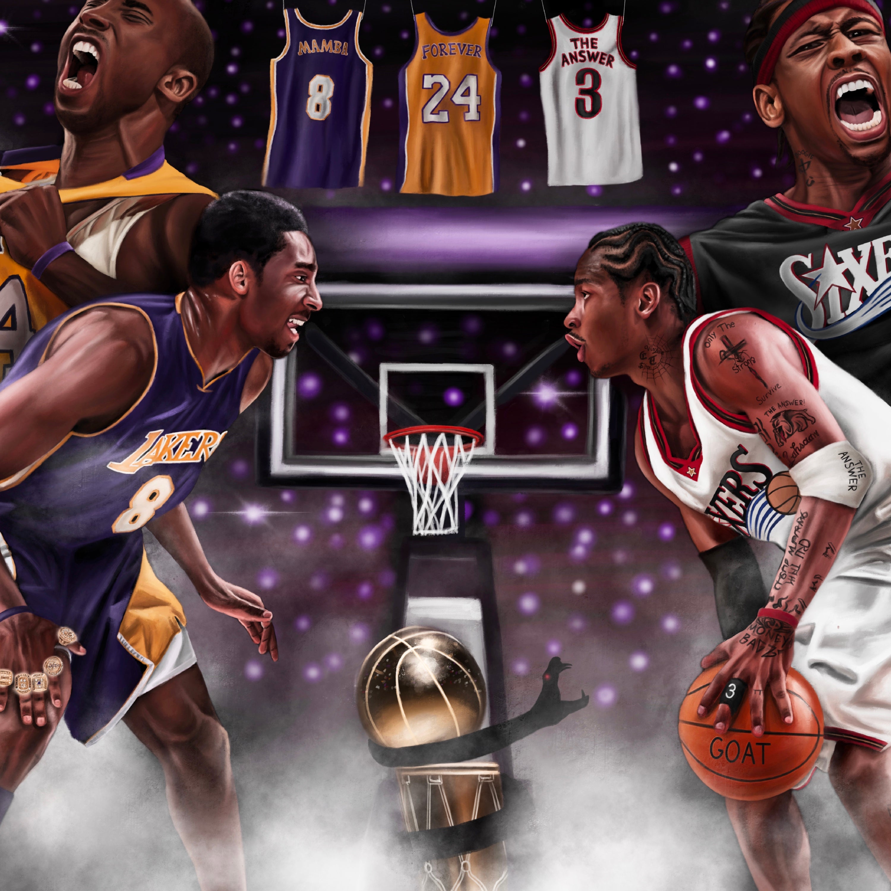 Mamba vs. The Answer “ Pound For Pound” - Spector Sports Art -
