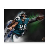 Zach Ertz "Believe" - Spector Sports Art - 16 X 20 Canvas / Unframed