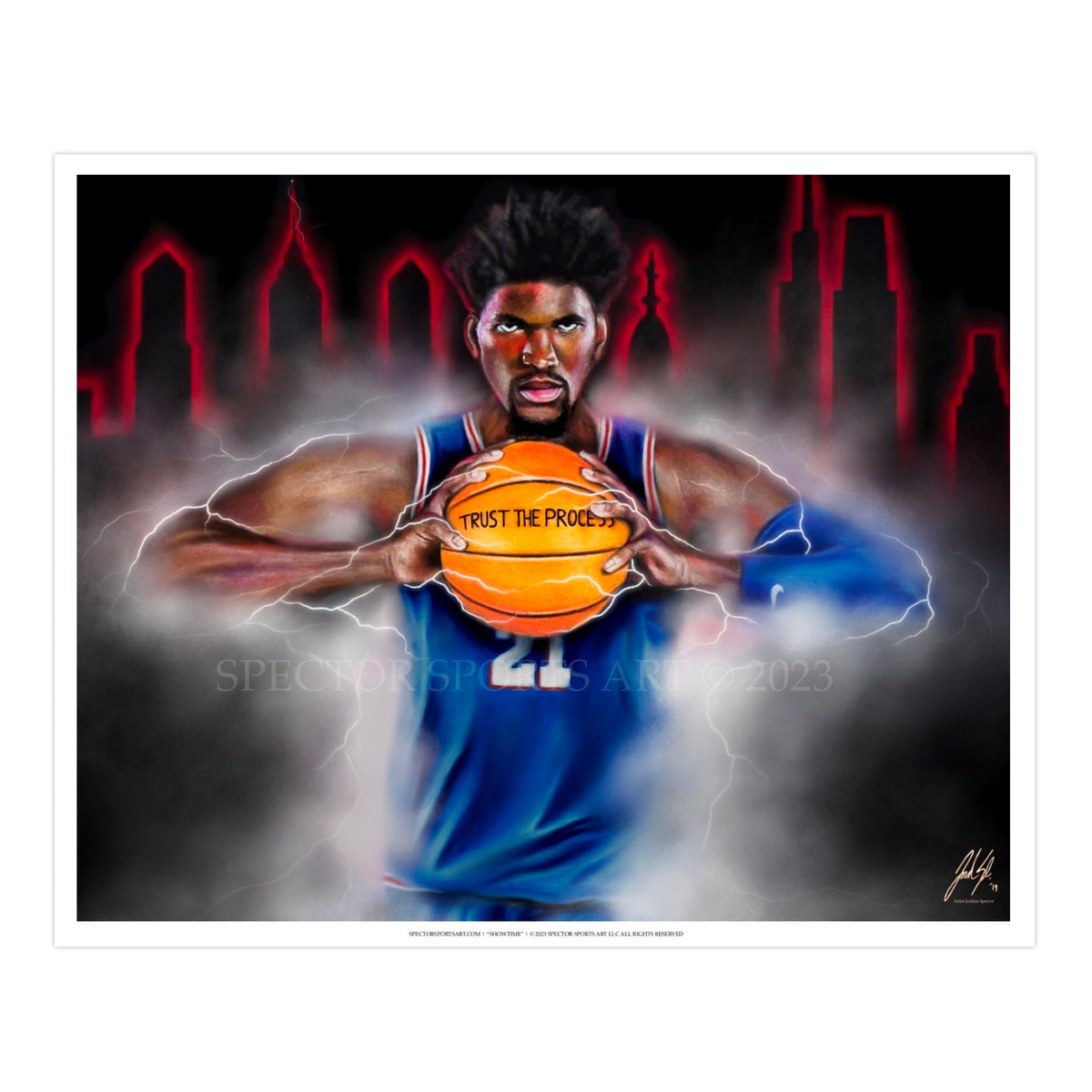 Joel Embiid "The Process" - Spector Sports Art - 16 X 20 Art Print / Unframed