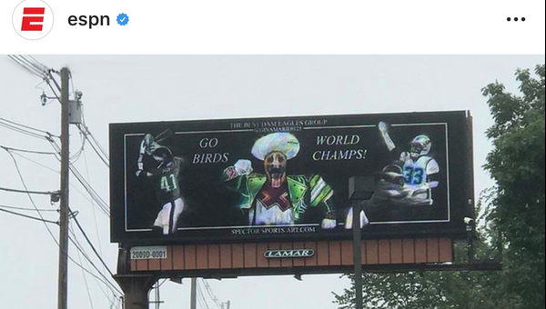 Super Bowl Champion Eagles Troll Patriots With Billboard | Gillette Stadium