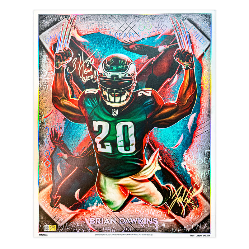 IMMORTALS™ BRIAN DAWKINS "RELENTLESS" LEGACY FINE ART EDITION – DUAL AUTOGRAPH