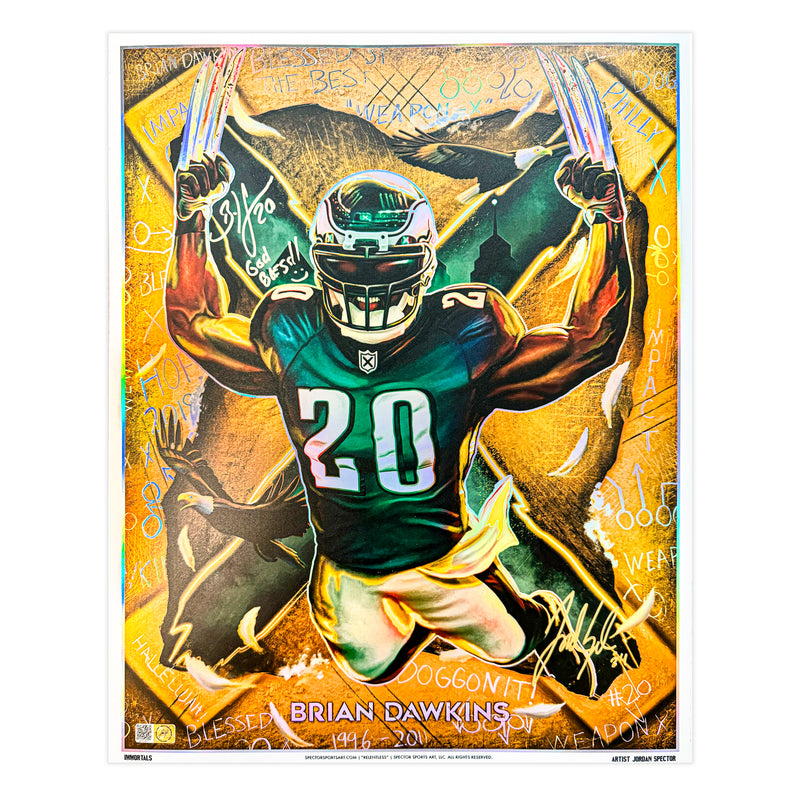 IMMORTALS™ BRIAN DAWKINS "RELENTLESS" LEGACY FINE ART EDITION – DUAL AUTOGRAPH