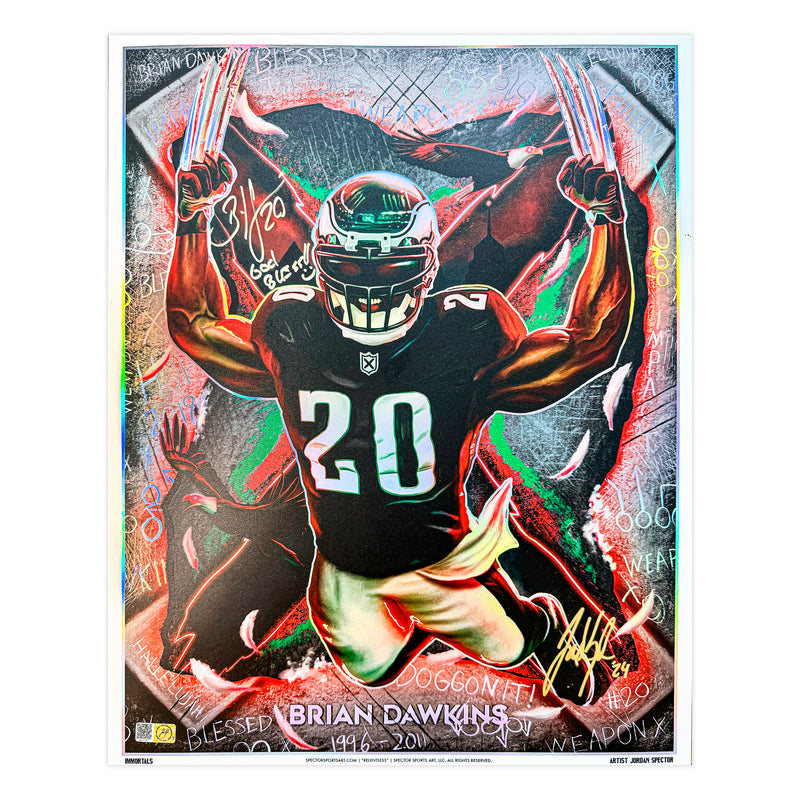 IMMORTALS™ BRIAN DAWKINS "RELENTLESS" LEGACY FINE ART EDITION – DUAL AUTOGRAPH