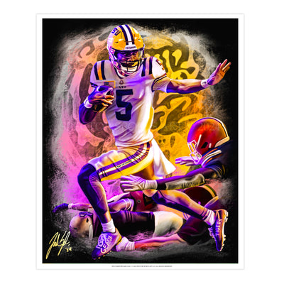 "THAT KID" Jayden Daniels - Spector Sports Art - 16 X 20 Art Print / Unframed