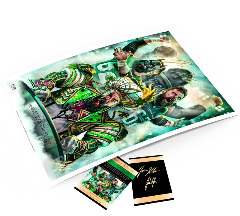 Jason Kelce "Hungry Dogs" Artist X Athlete Dual Autograph