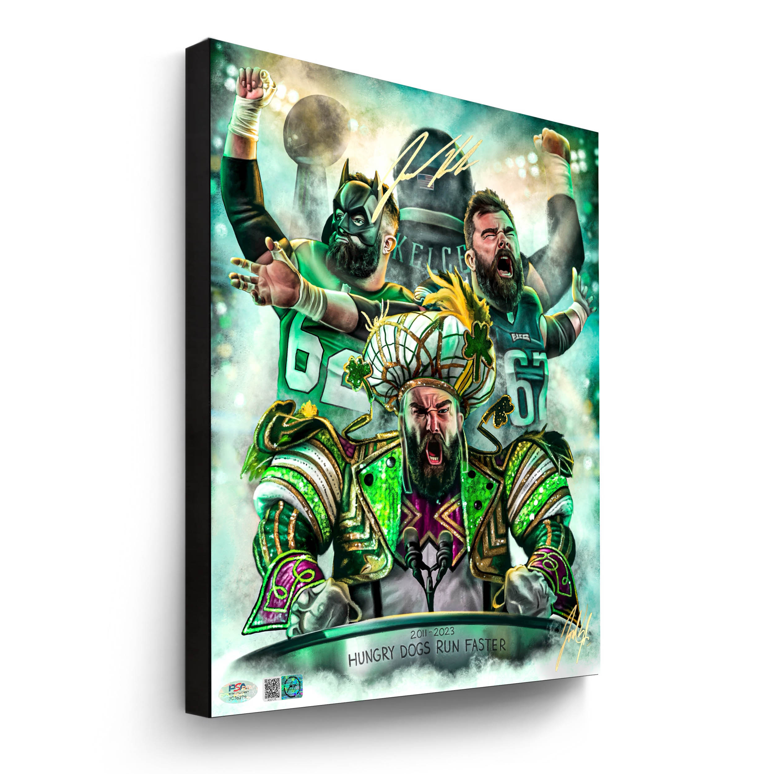 Jason Kelce "Hungry Dogs" Artist X Athlete Dual Autograph