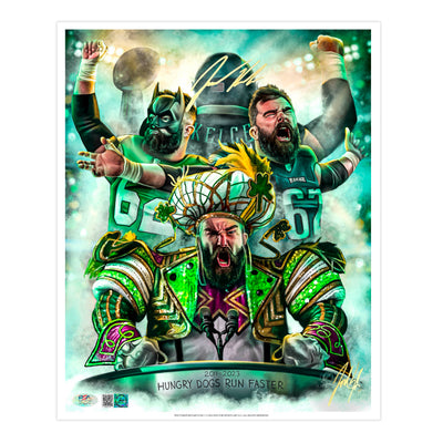 Jason Kelce "Hungry Dogs" Artist X Athlete Dual Autograph