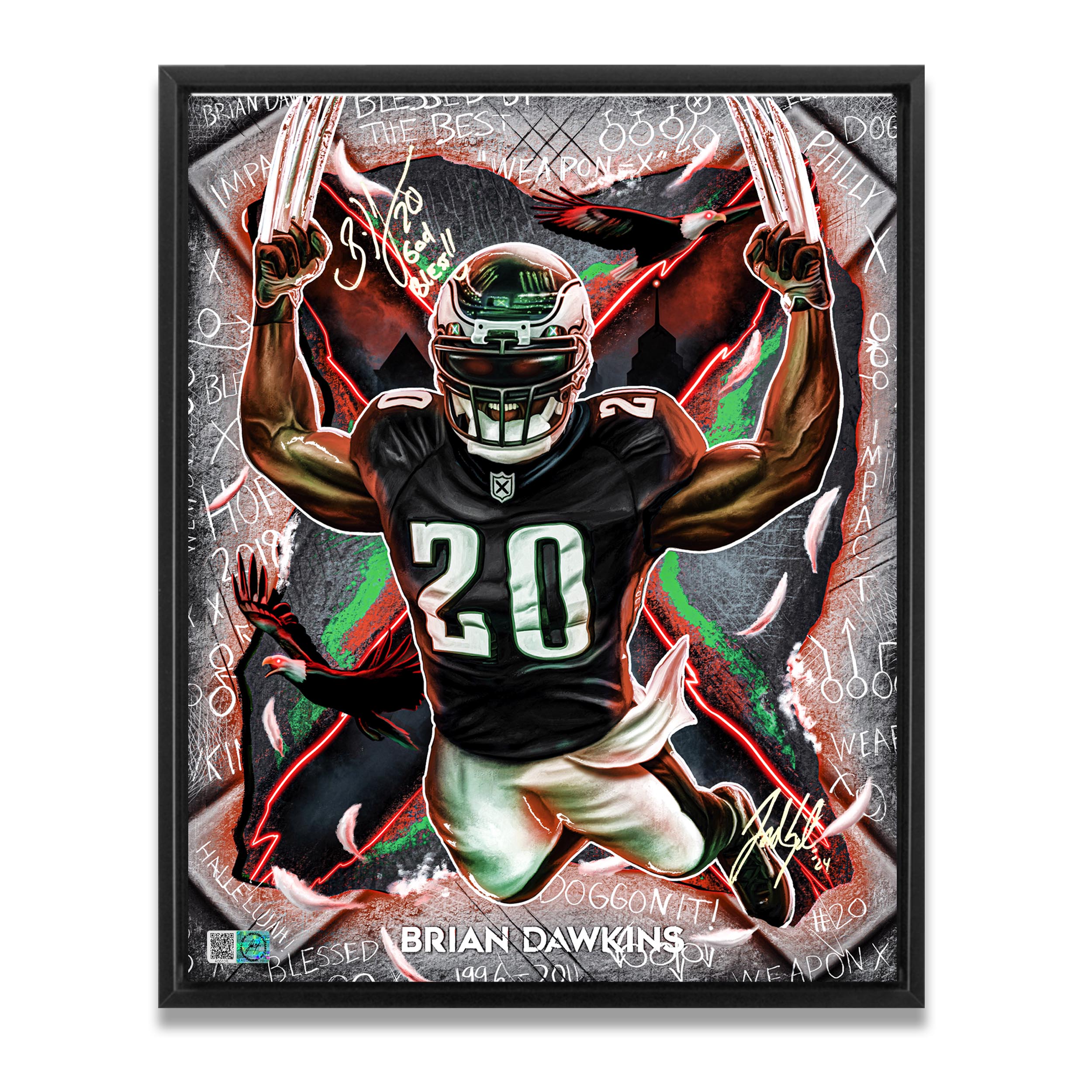 IMMORTALS™ BRIAN DAWKINS "RELENTLESS" LEGACY FINE ART EDITION – DUAL AUTOGRAPH